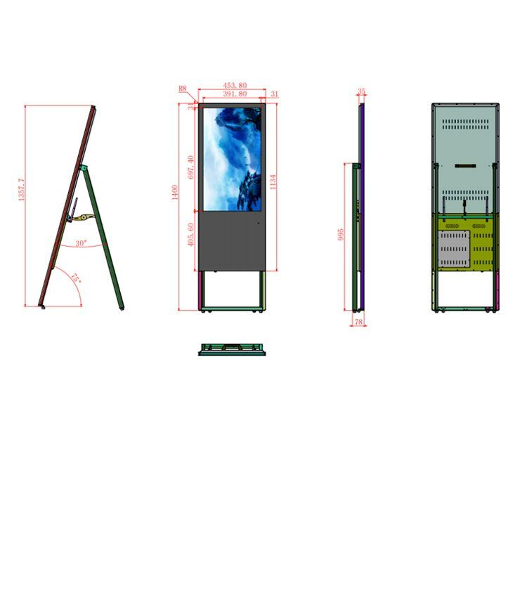55-дюймовый напольный LCD дисплей с Android и сенсорным экраном