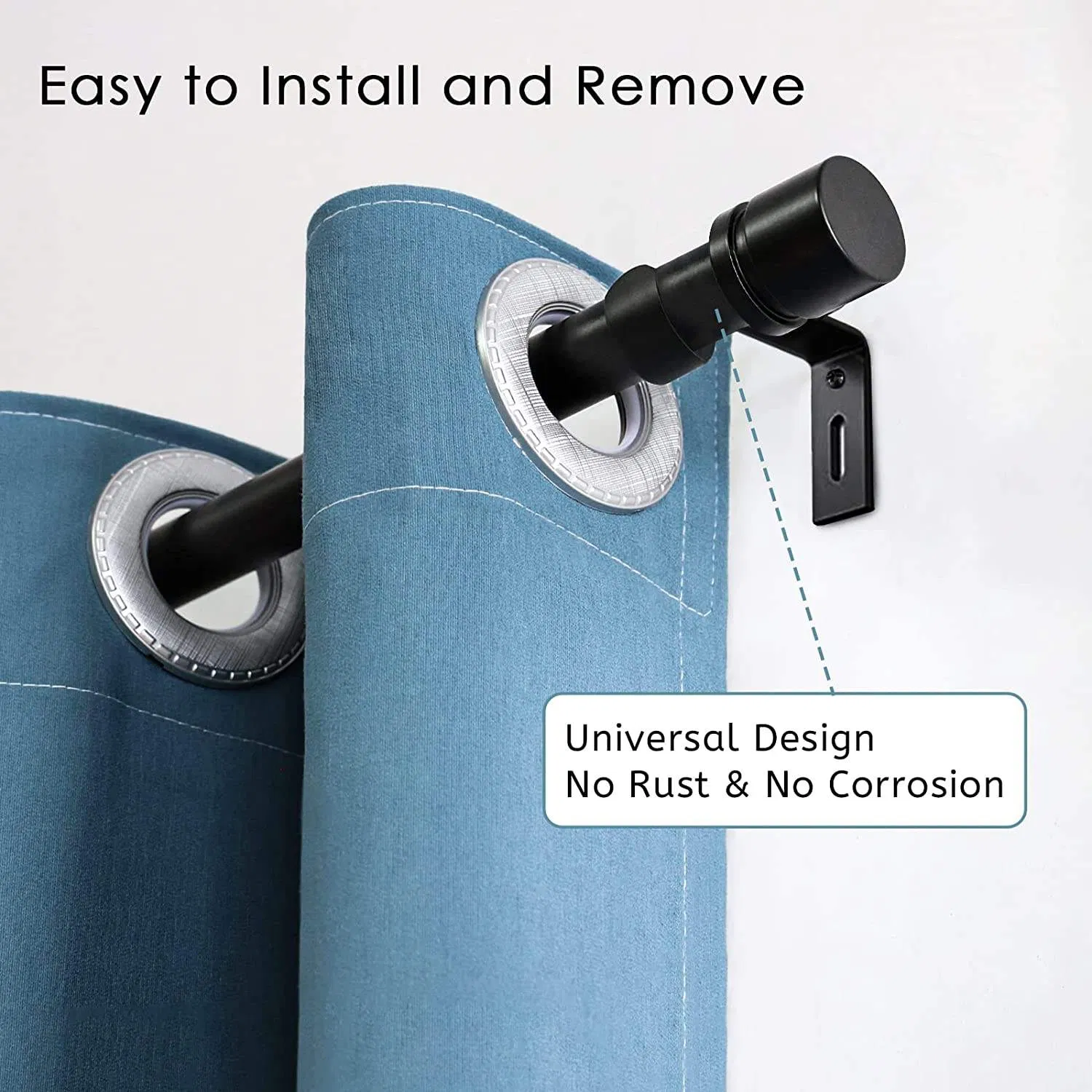 Curtain Rod Poles Iron Steel Aluminum Accessories Drapery Hardware Curtain Rod Set