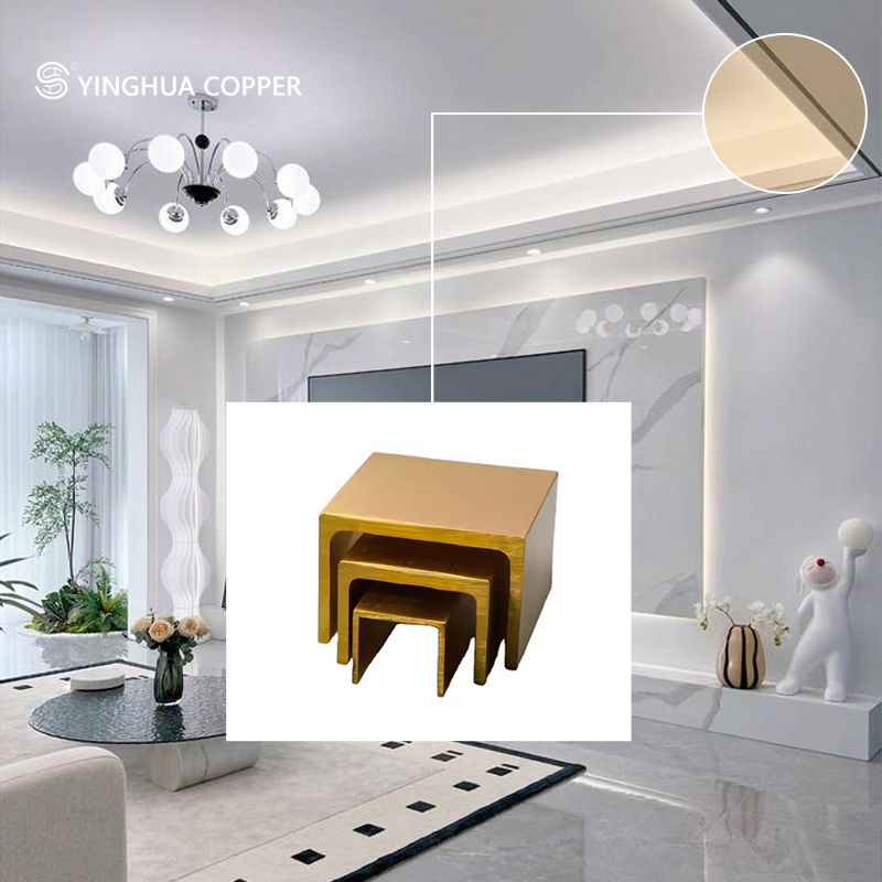 Premium Copper Wall Decor with Brass Inlaid Strips