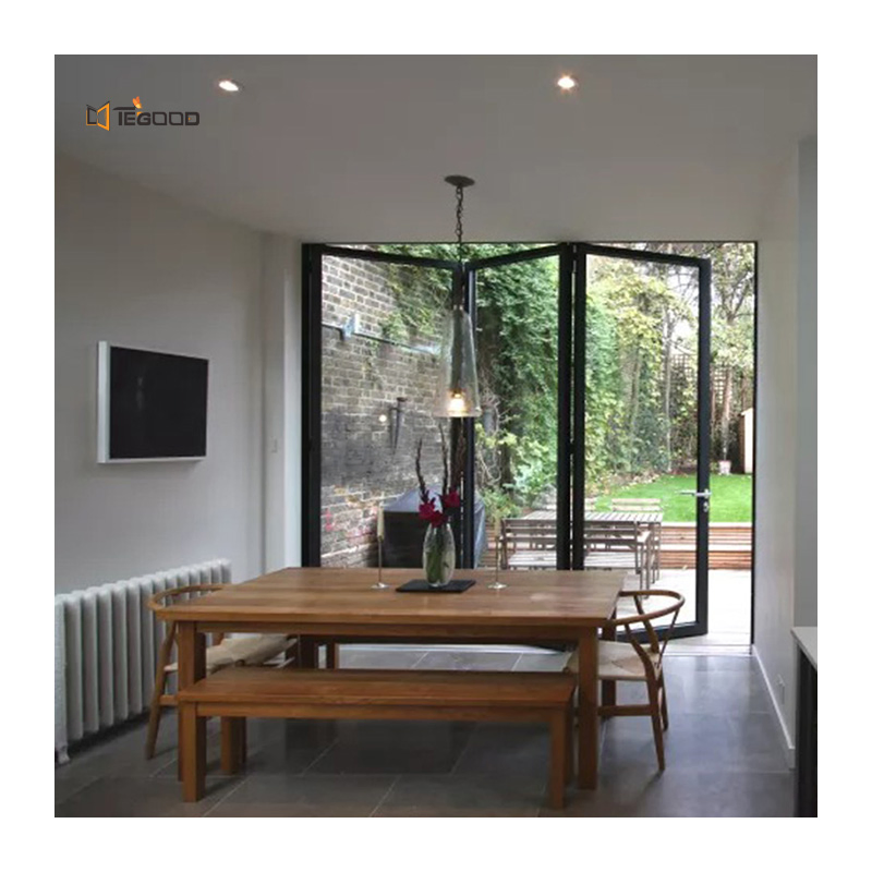 Tegood Manufacturer Windproof Glass UPVC Window Folding Doors