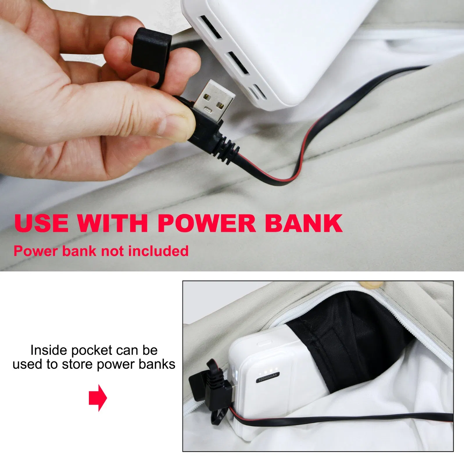 Mydays Tech Lightweight Lumbar Backrest Heated Throw Pillow for Indoor Outdoor Usage