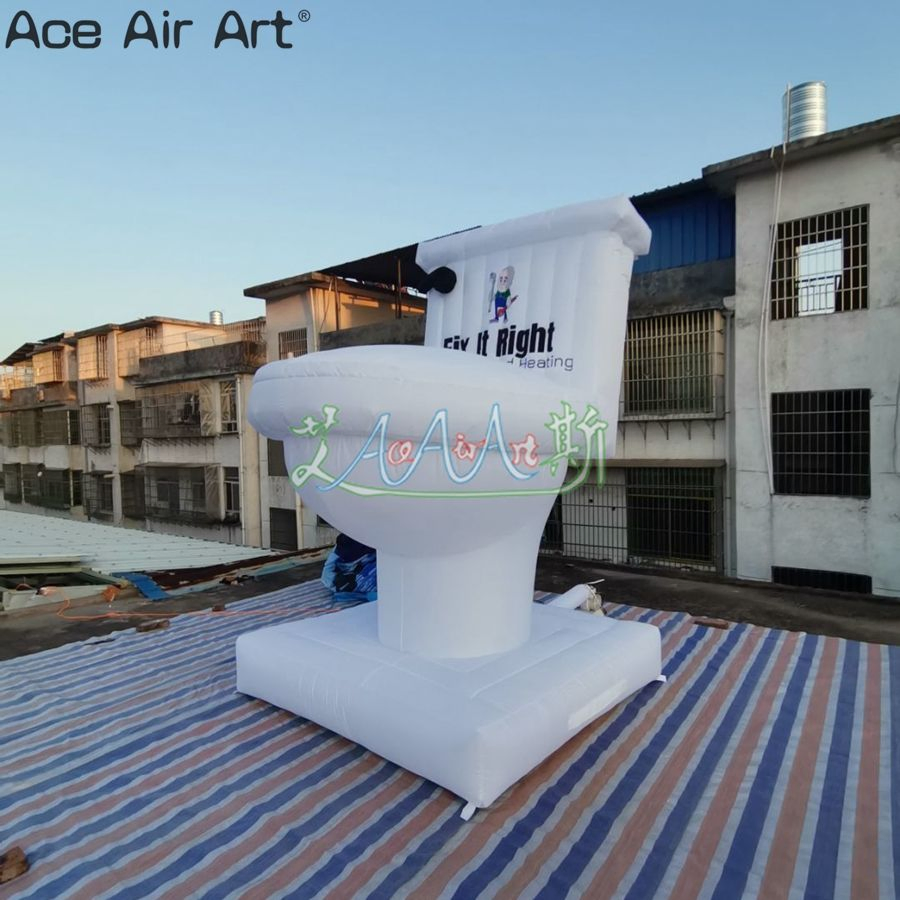Giant Inflatable Toilet Model Balloon with Blower for World Toilet Day Advertising