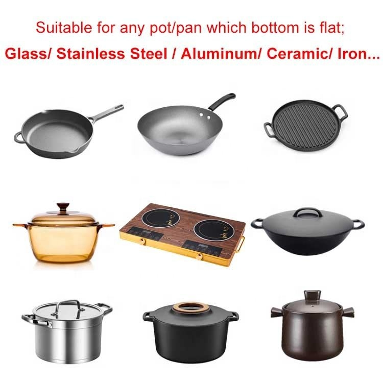 Double Burner Infrared Cooker with Touch Control, Crystal Glass Panel, OEM Ready