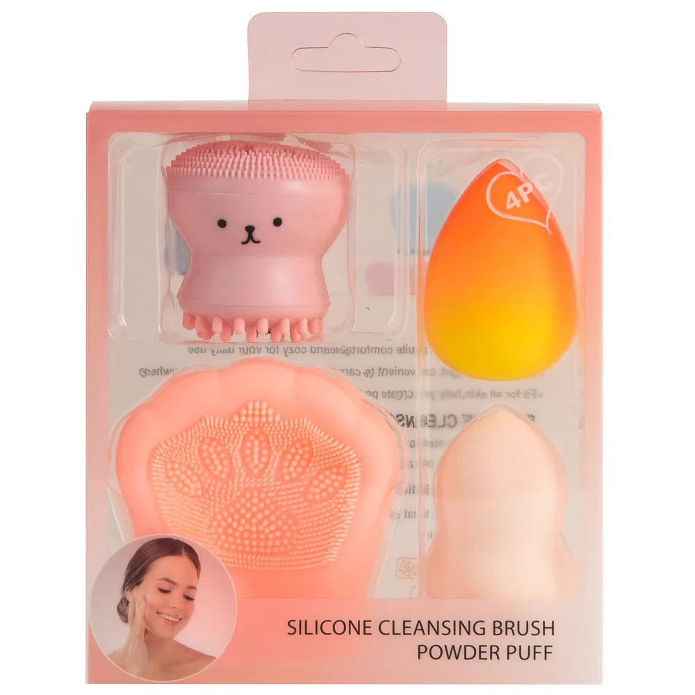 Factory Price Exquisite Packaging Beauty Blending Gift Set Pink Cosmetic Powder Non Latex Blender Puffs Holder Makeup Sponge