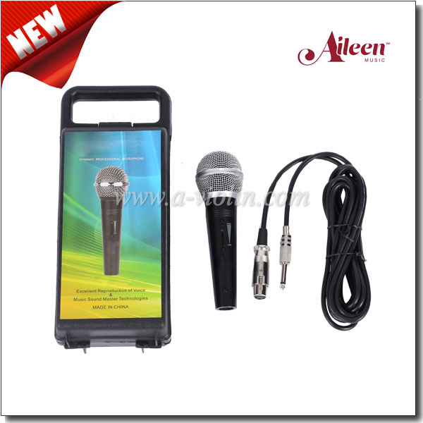 High Quality Moving-Coil Metal Wired Microphone with Leather Bag (AL-DM881)