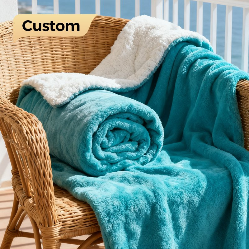 Двухслойное флисовое одеяло с логотипом, зима