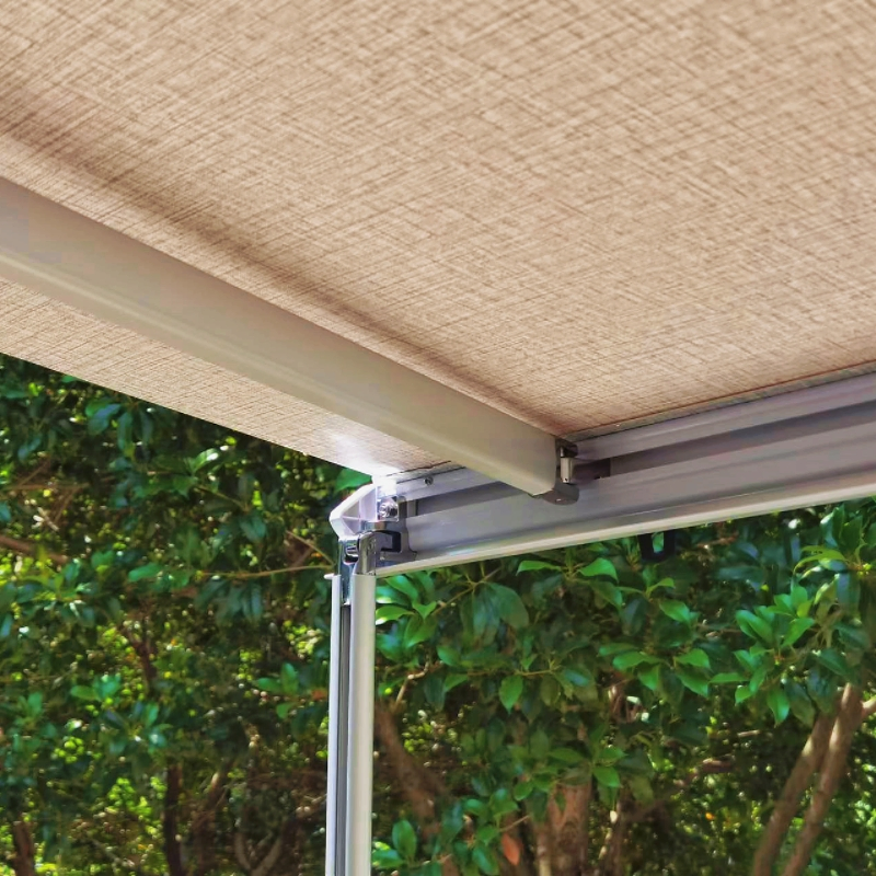 Manual Retractable Travel Trailer Awning Foldable Sun Shade for RV Outdoor Use