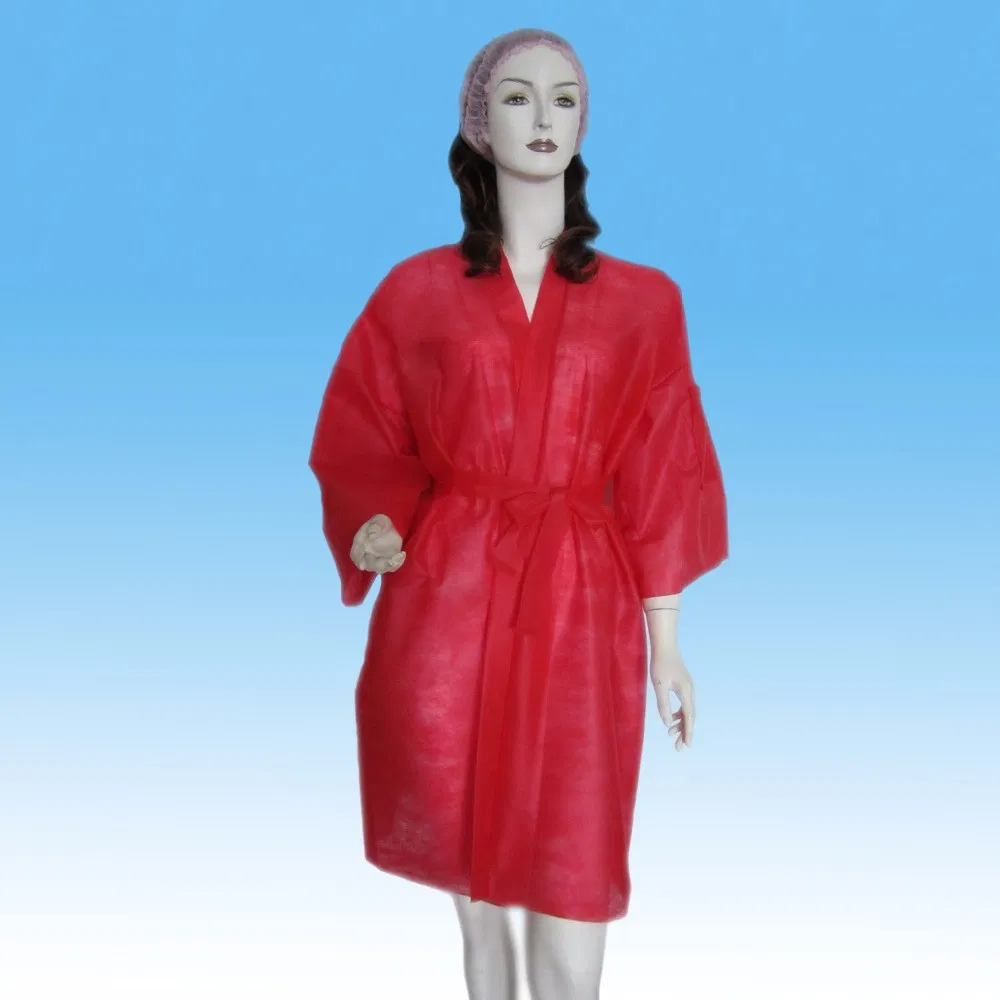 PP Disposable Non-Woven Kimono Robe for Beauty Salon and SPA