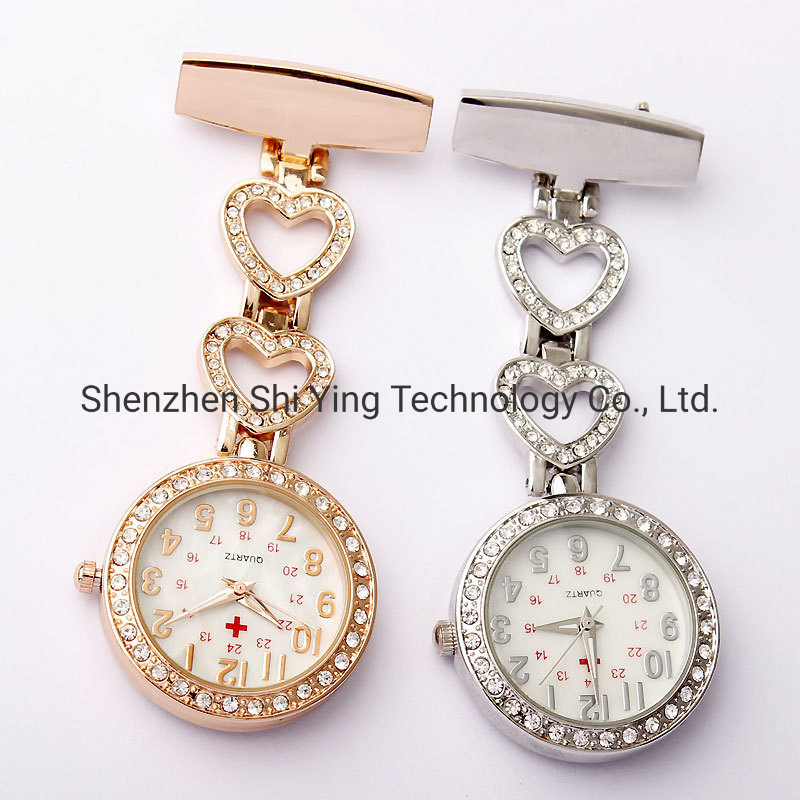 Custom Waterproof Fashion Medical Crystal Fob Nurse Watch with Japan Movement