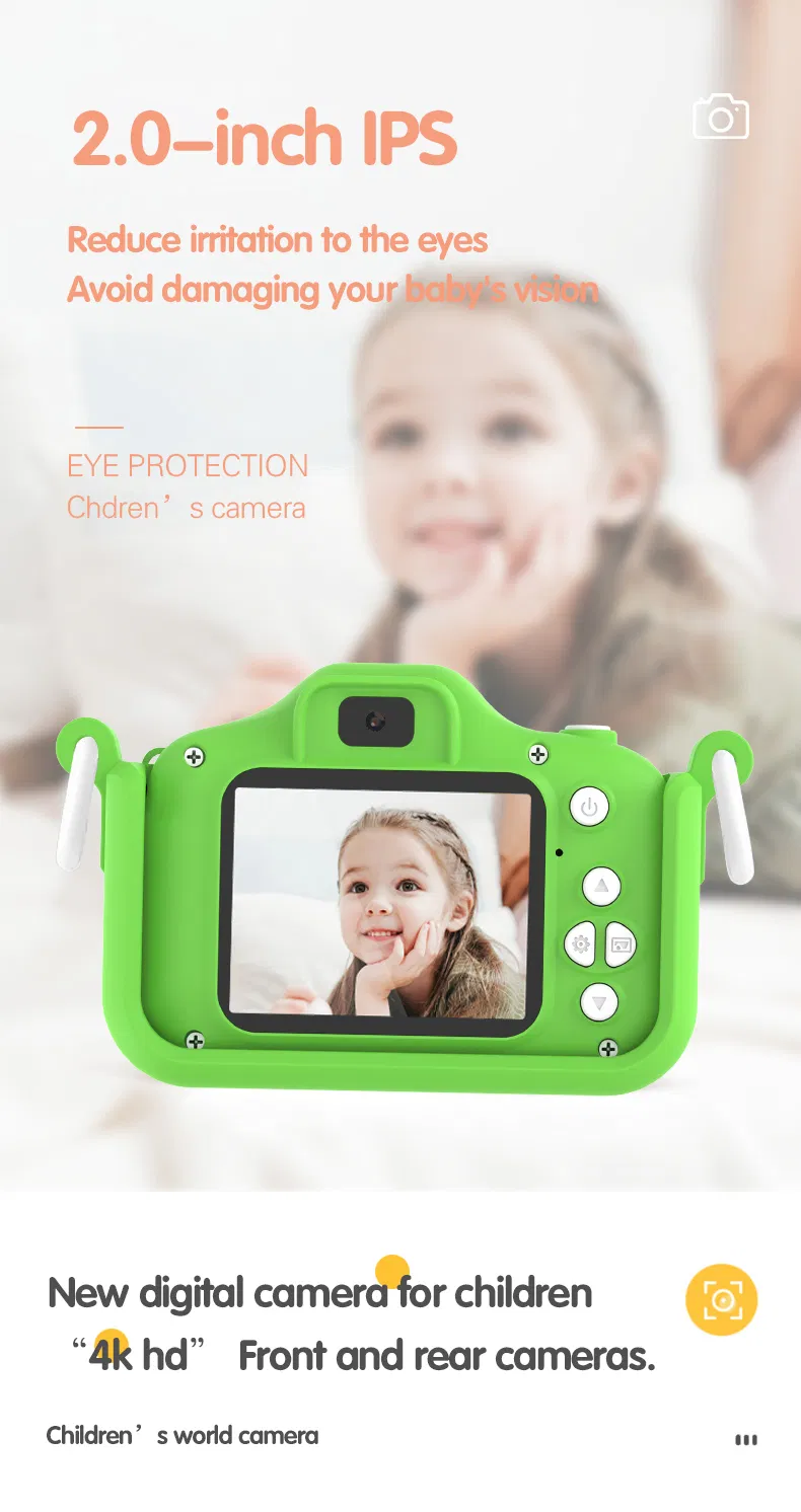 2.0 Inches HD Cartoon-Themed Kids Camera with Built-in Games
