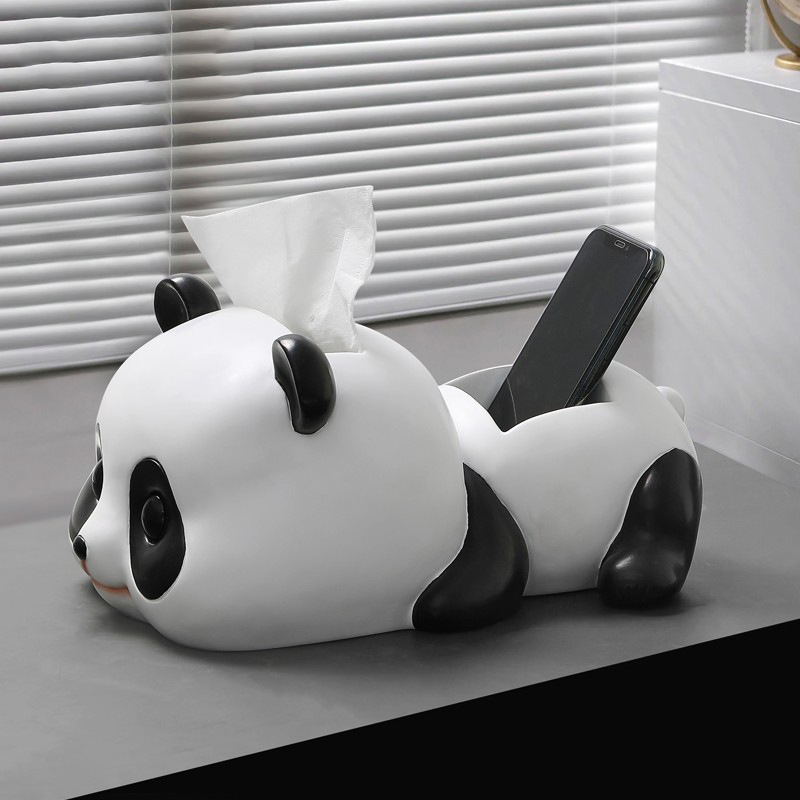 Resin Panda Shape Tissue Paper Box Tabletop Multifunction Tissue Boxes