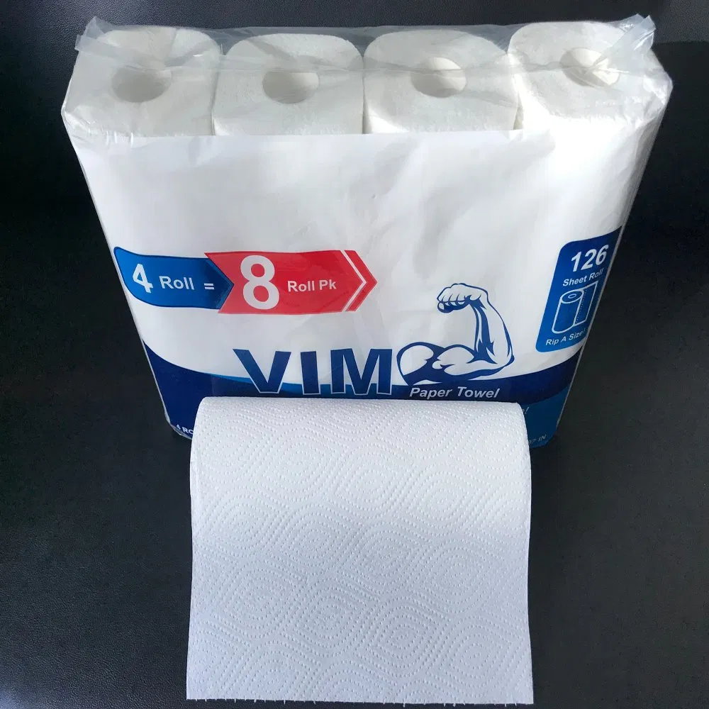 Custom Popular Sale Premium 24rolls Eco-Friendly Oil Water Absorbent Wood Pulp Kitchen Paper Towels Rolls