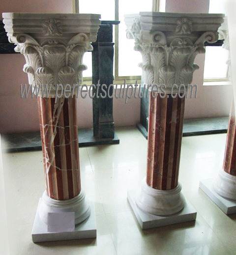 Classical European Luxury High Quality Art Work Stone Pillars Marble Columns for Interior Decorative Wedding Building House Villa Ornament (QCM231)