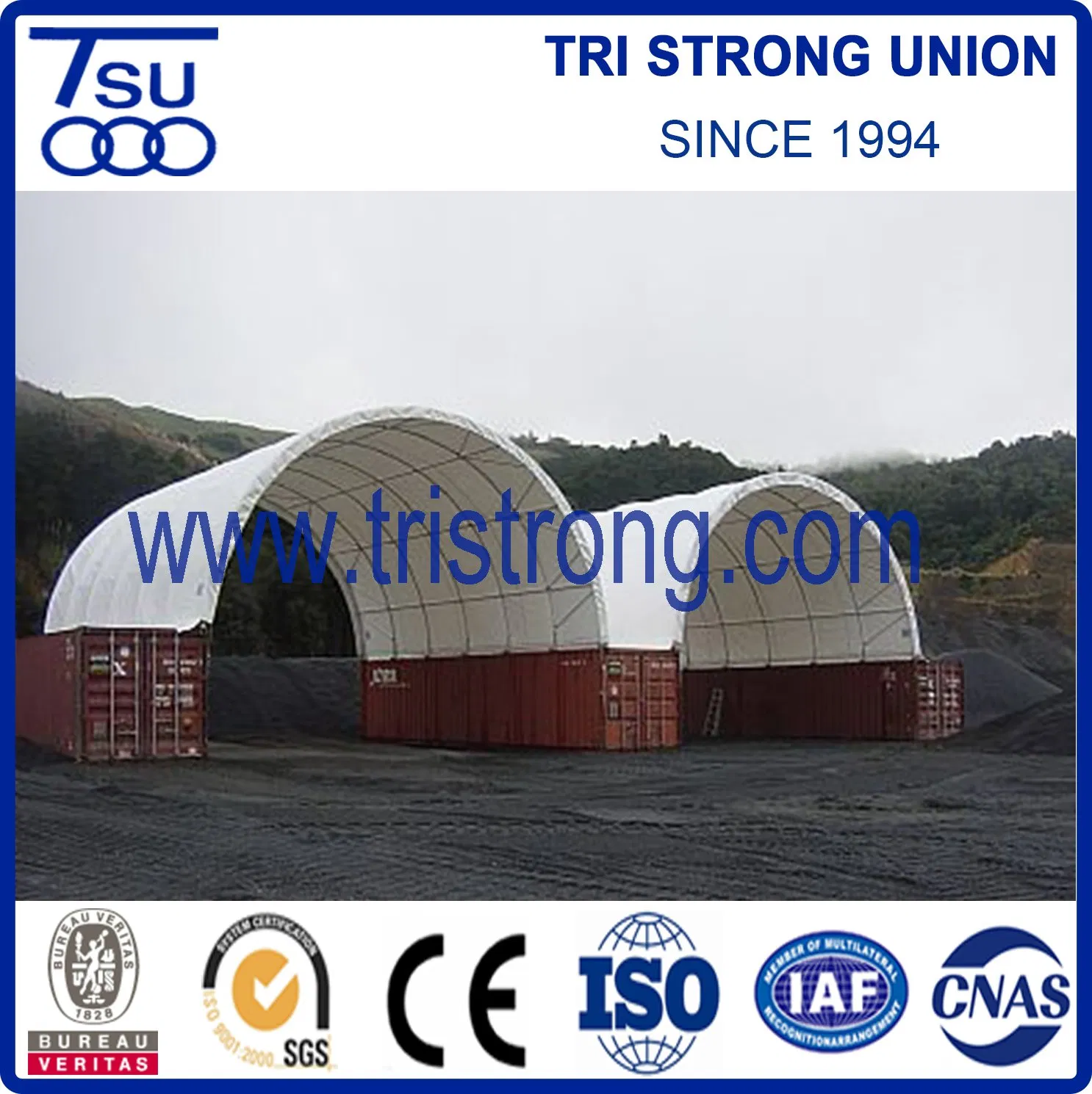 10m Span Dome Container Shelter for Storage (TSU-3340C)