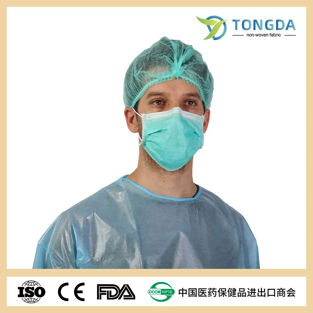 Hairnet Clip Medical Disposable Mob Cap Non-woven Double Elastic Disposable Ce OEM Head Cover