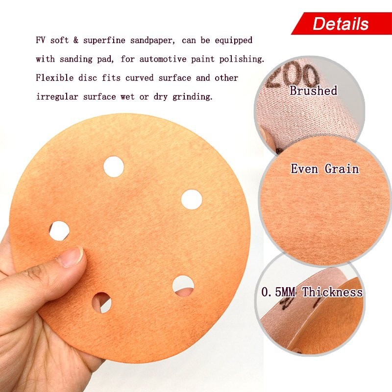 Шлифовальный диск 5 дюймов, 5 отверстий, 600-5000 грит