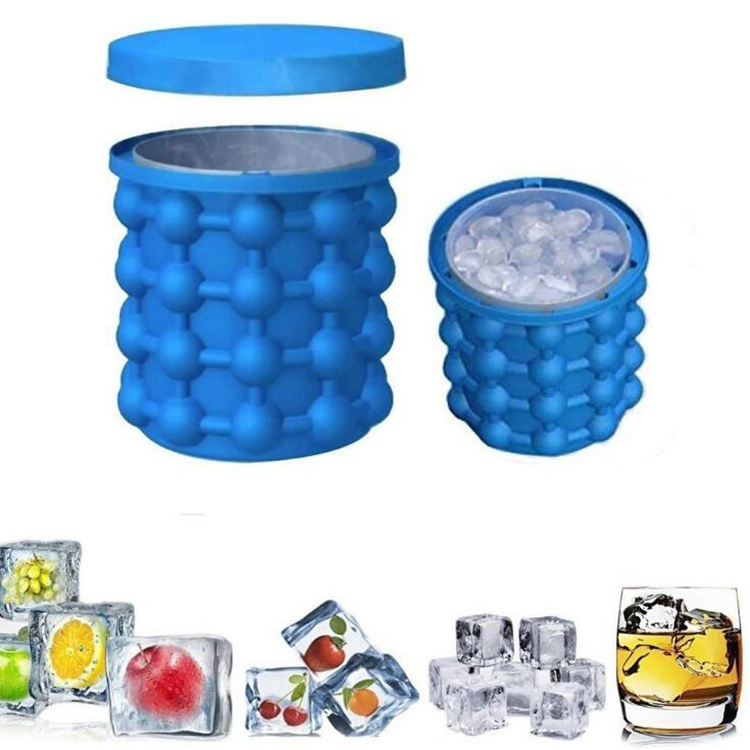 Portable Silicone Cooler Ice Cube Maker Genie Bucket Beer Cabinet
