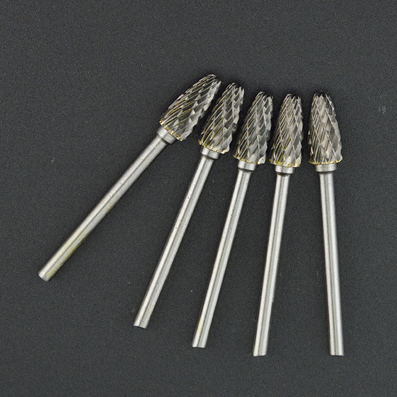 F Type 6mm Shank Single Slot Electric Grinder Accessories Cemented Carbide Rotary File Burrs