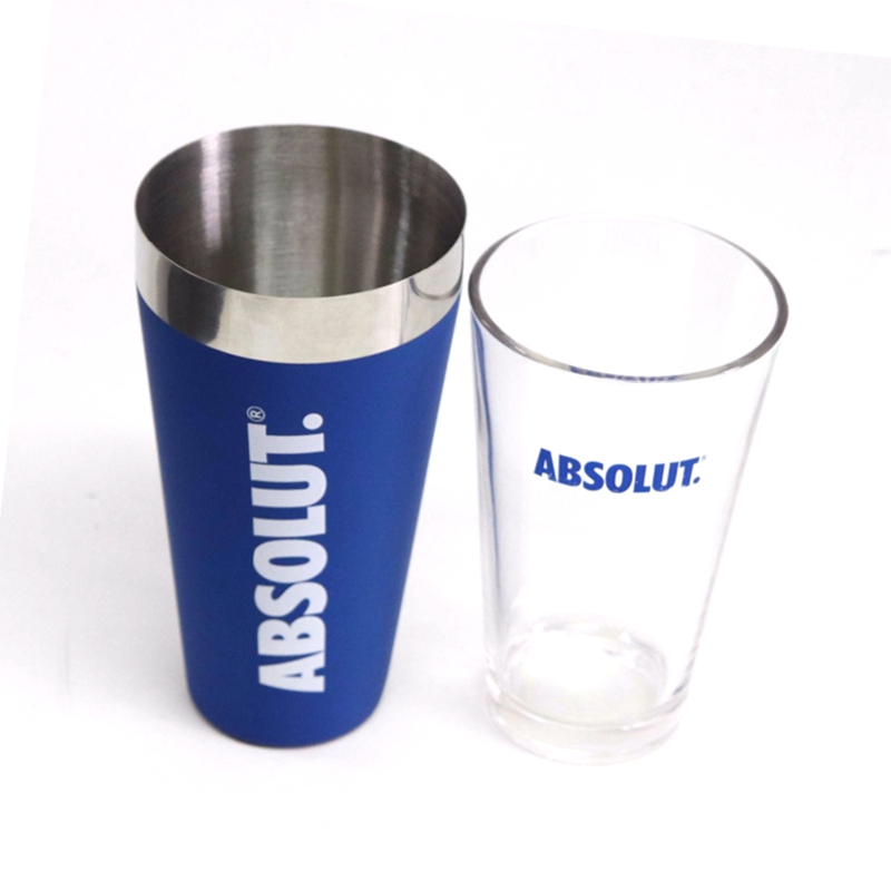 Бостонский шейкер для коктейлей с черным покрытием