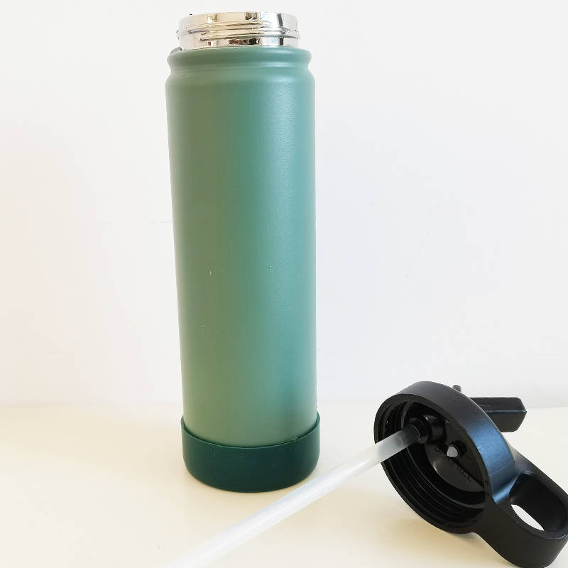 22oz Hydro Flask Wide Mouth Straw Lid Bottle with Anti-Slip Silicone Bottom Sleeve Cover