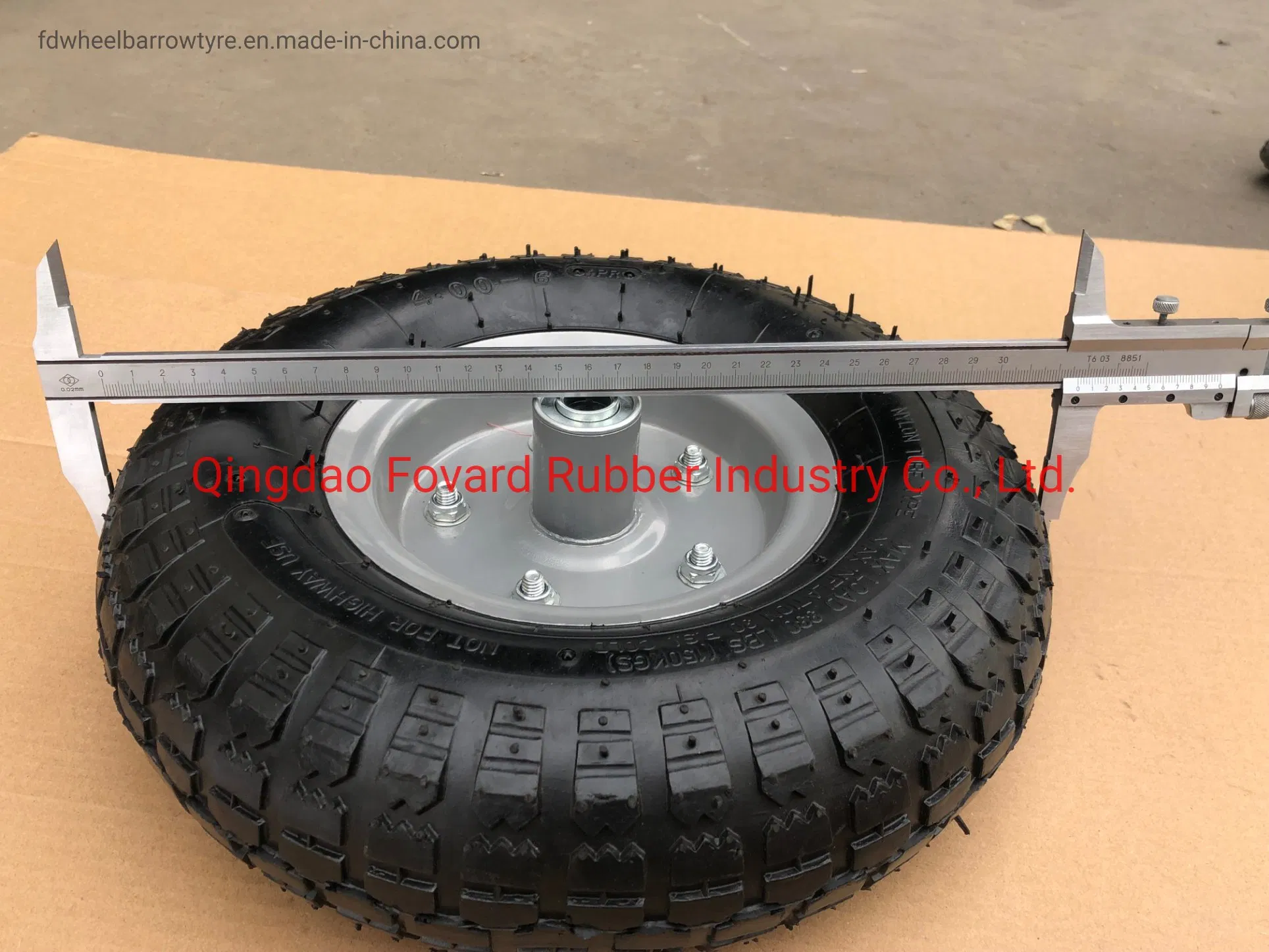 12 Inch 4.00-6 Pneumatic Rubber Wheel for Garden Wagon Cart Trolley Wheelbarrow