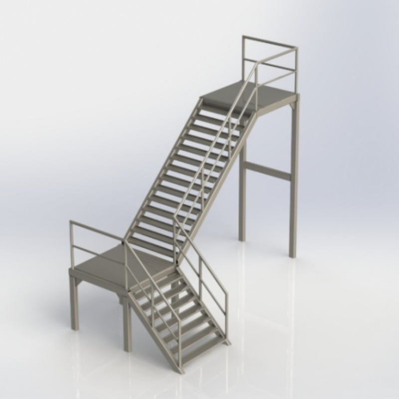 Customized Metal Stairs Indoor Prefabricated Stairs Industrial Steel Stair Metal Welding