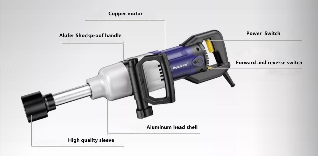 TOOLSMFG 1" 3500 N. M Electric Impact Wrench