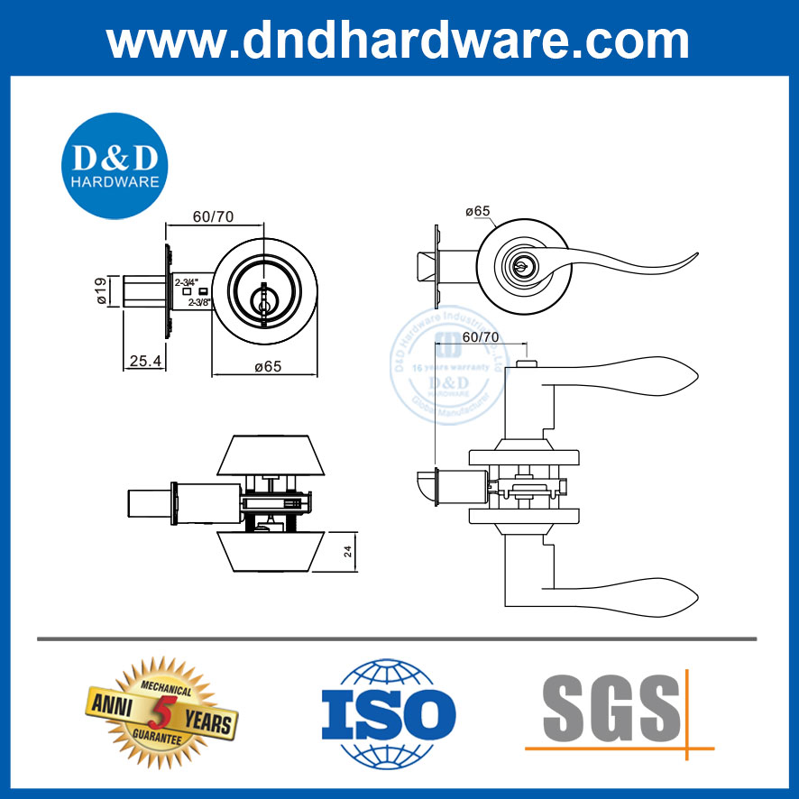 Ss Keyed Entrance Lever Set Lock with Single Cylinder Deadbolt Combo Packs