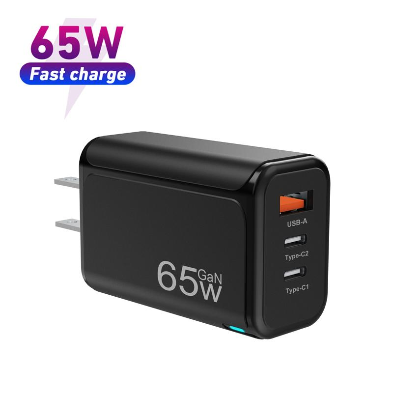 65W GaN Charger Pd 65watt Travel Chargers Multi Function Transparent Charging Pd Power Adapter