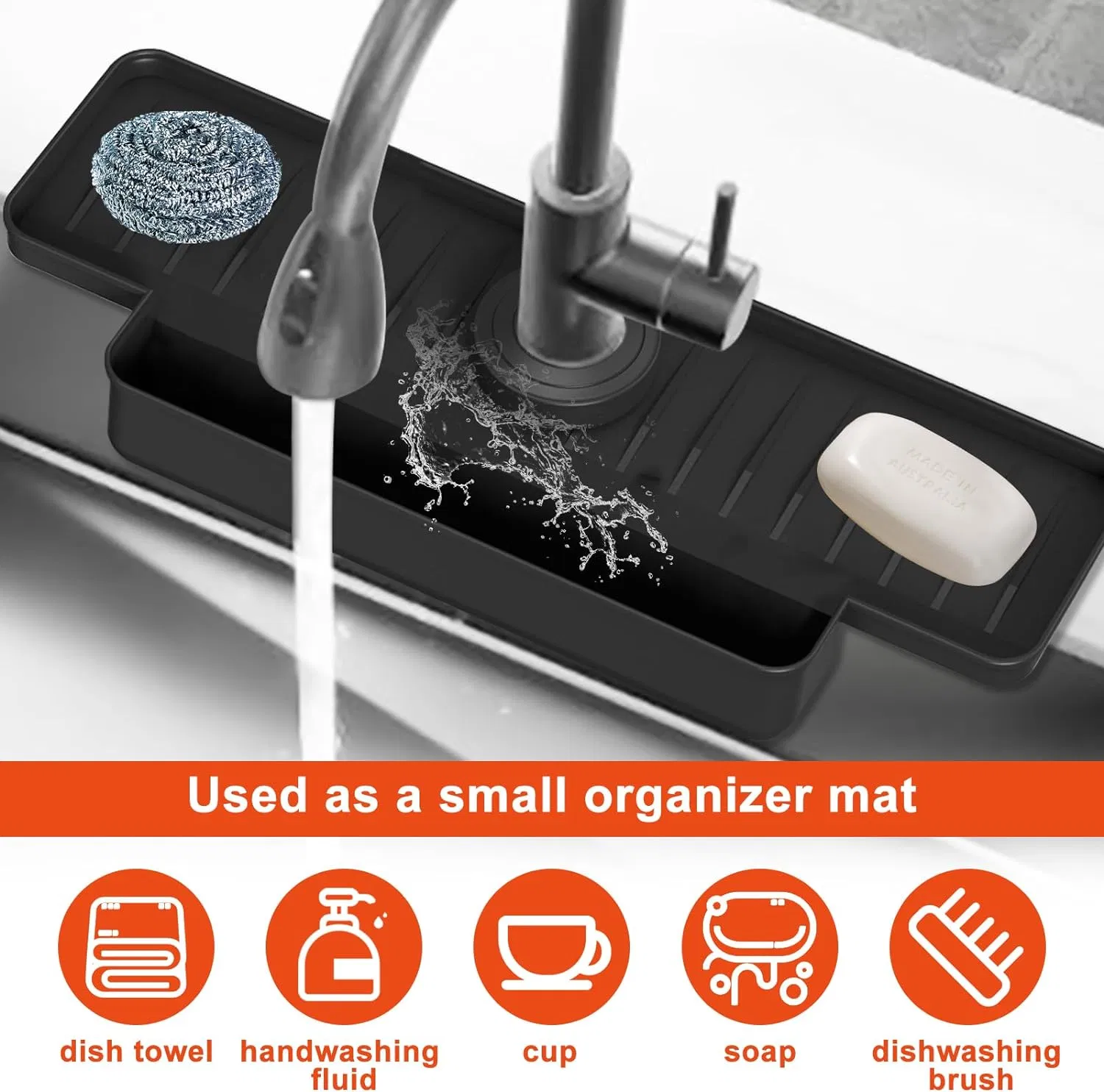 Wholesale Faucet Drain Pad Bathroom Sink Adjustable Slope Anti-Splash Pad Silicone Faucet Mat