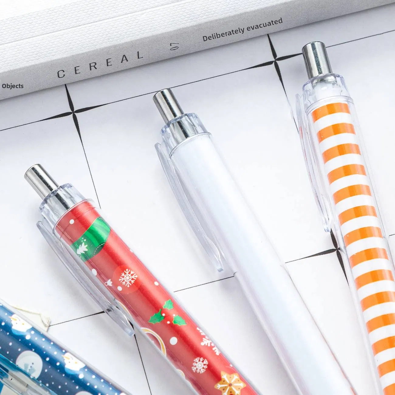 Handmade DIY Rolling Paper Press Pen Simple Cartoon Animal Body Promotional Advertising Print Gift Pen Plastic Inner Rod Insert