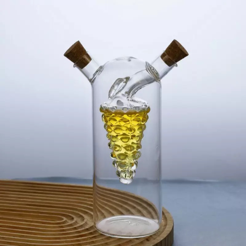 High Borosilicate Glass Dual Purpose Oil Pot Corked Clear Glass Seal Oil Pot
