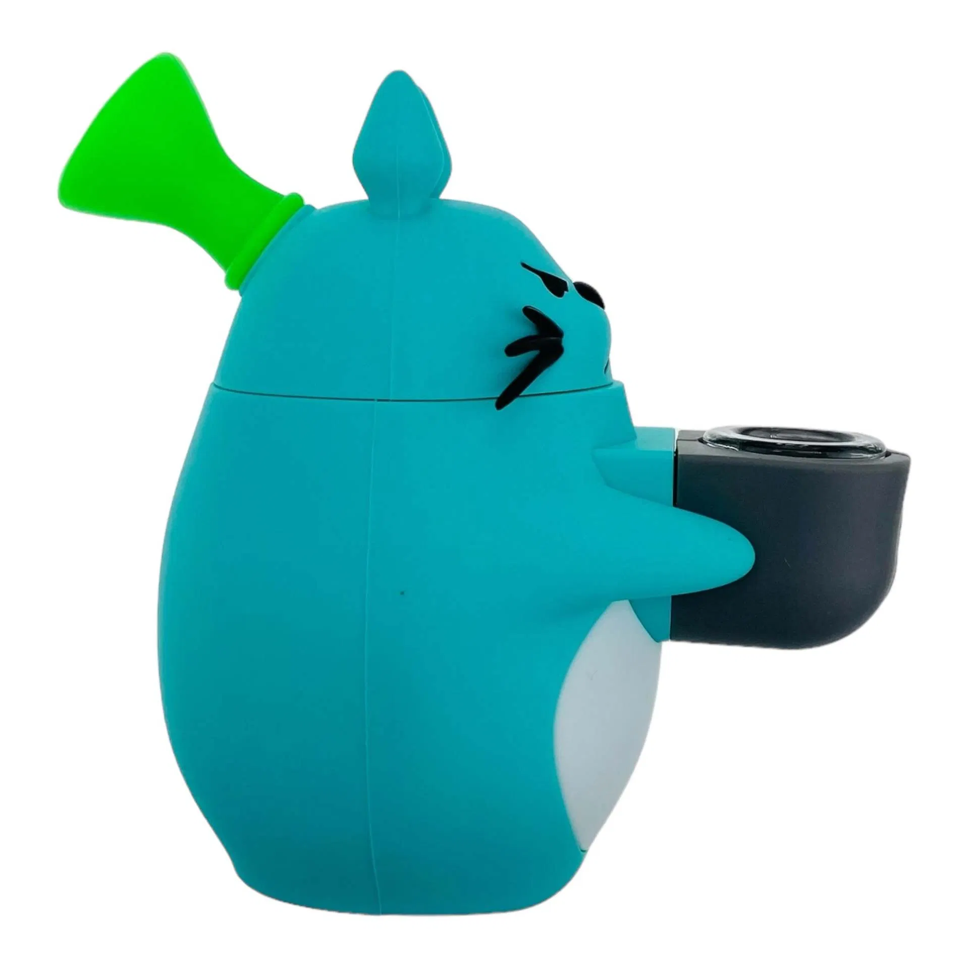 4.65inch Cute Cartoon Cat Silicone Water Pipe with 14mm Glass Bowl Smoking Hookah Accessories