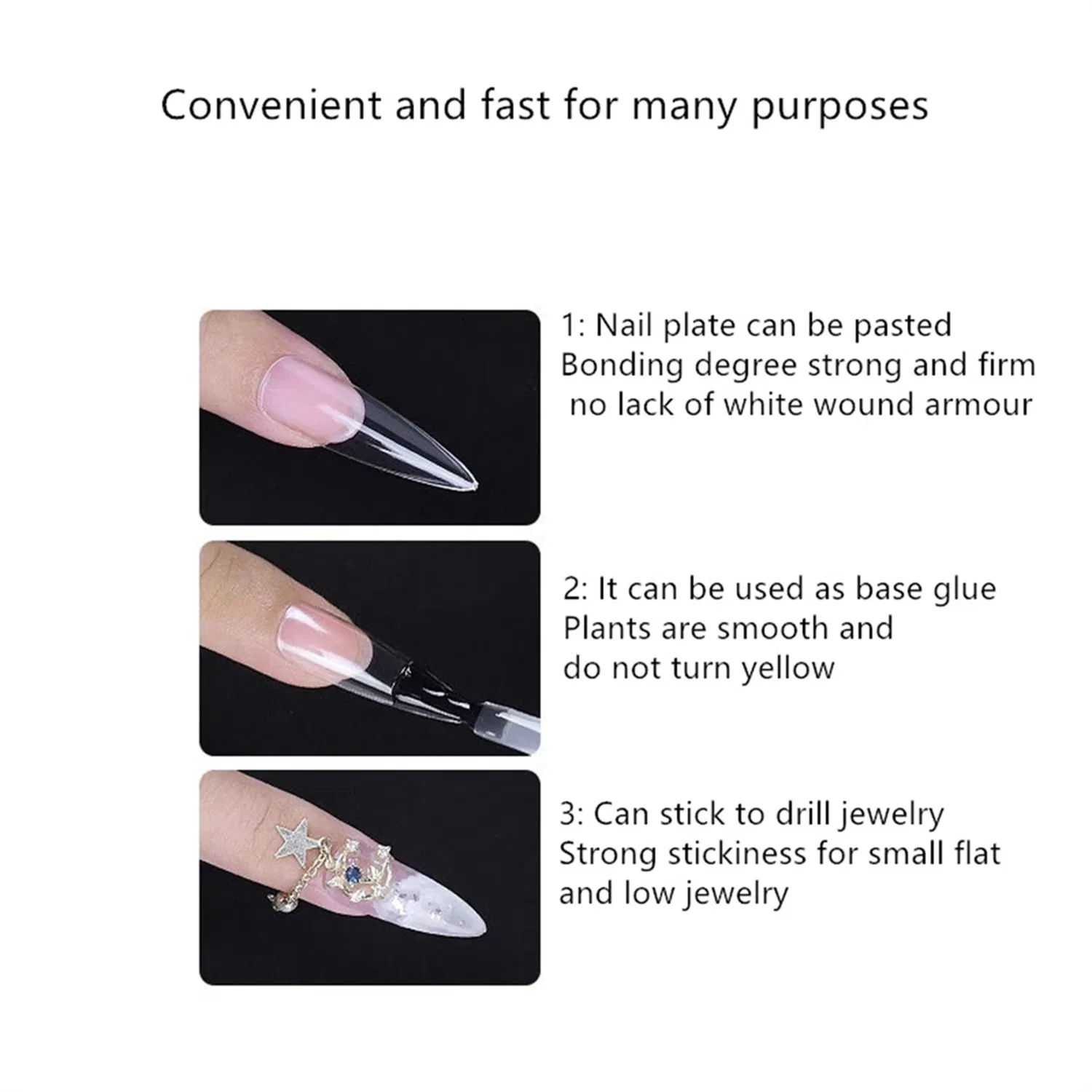 New Nail Tips Adhesive Light Therapy Nail Sole Glue Durable Firm Extension Nail Tips Adhesive