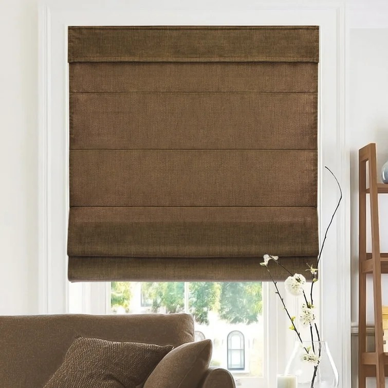 Sisheng Inexpensive Roman Shades by Remote Control Made of Multicolor Fabric