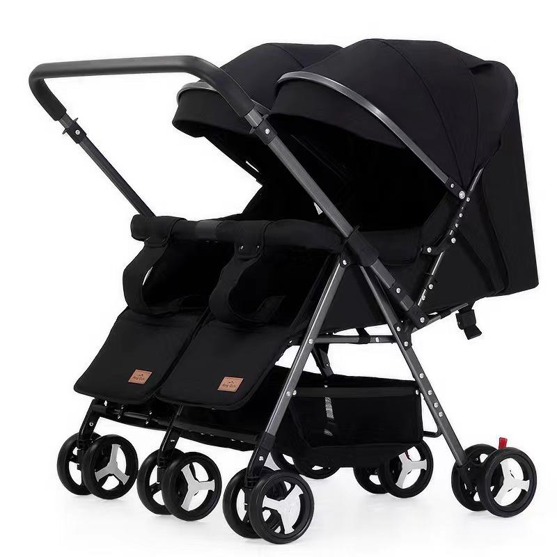 Easy Folding Twin Baby Buggy Compact Pram Light Travel Stroller