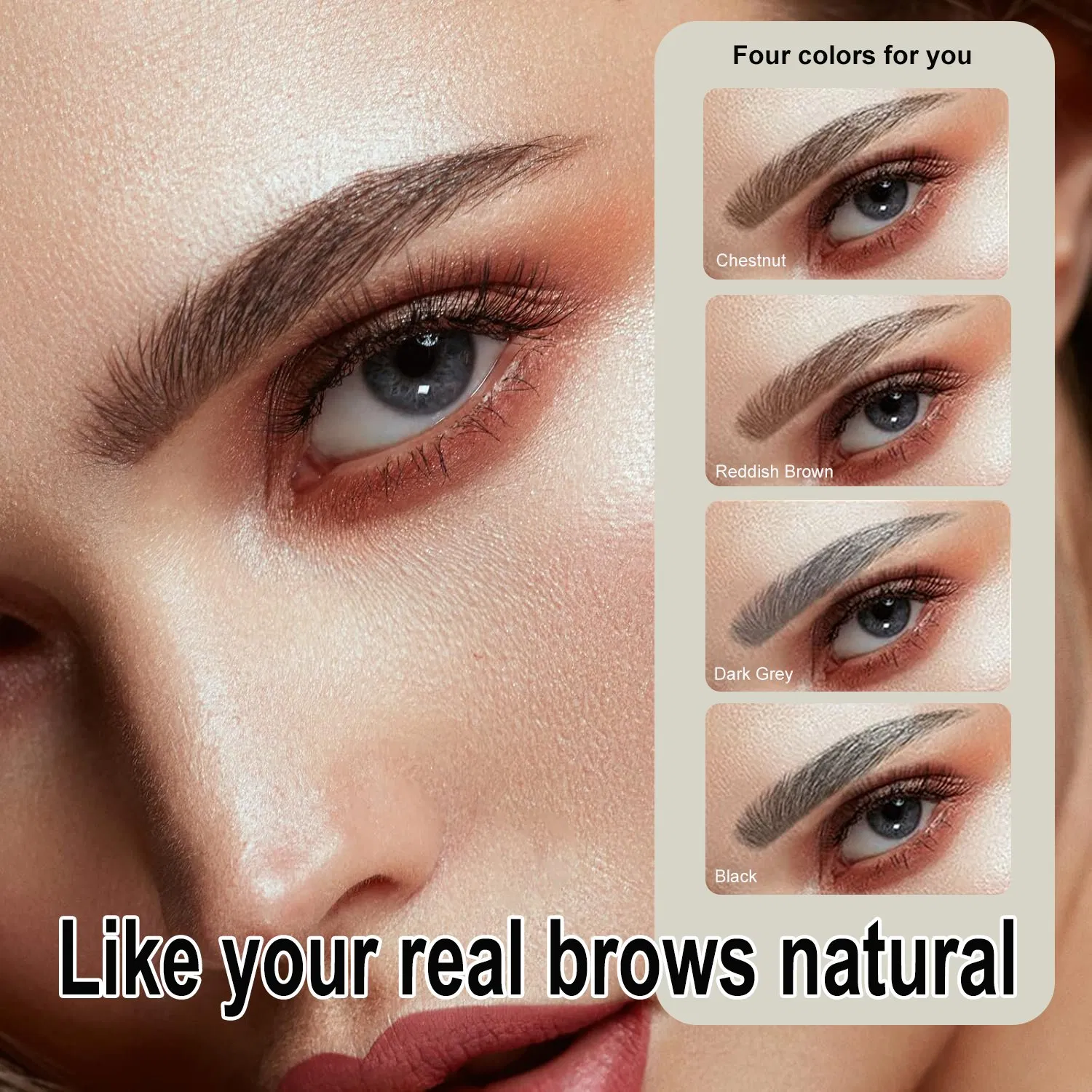 Best Waterproof Smudge Proof Long Lasting Liquid Eyebrow Pencil 4-Fork-Tip Black