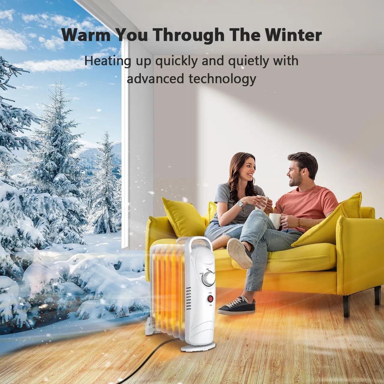 Automatic Portable Quiet Durable Oil Filled Radiator Heater with Thermostat for Indoor