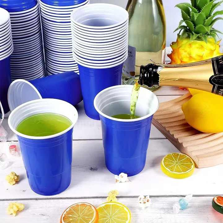 16oz Disposable Plastic Red Cups for Table Tennis Ping Pong Ball Game