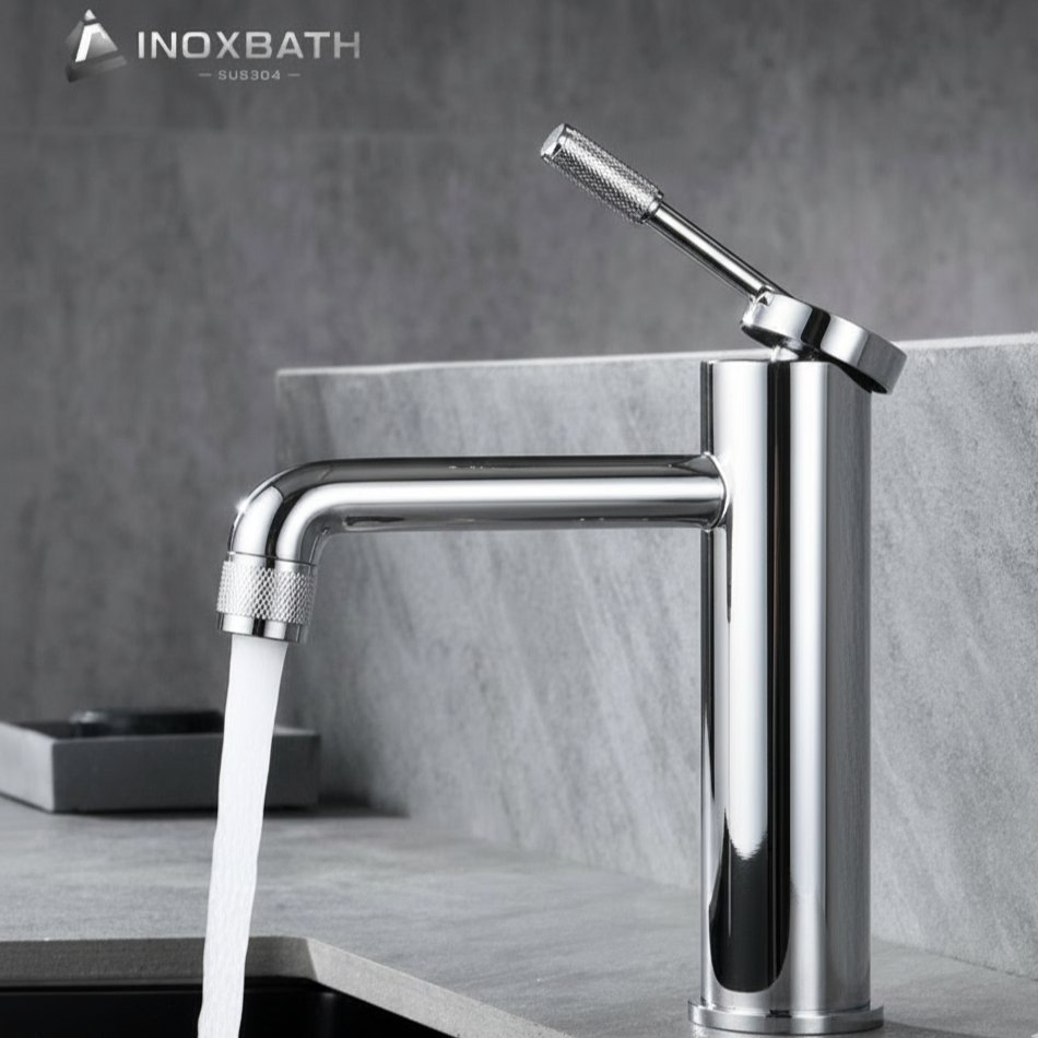 Chrome 304 Stainless Steel Basin Faucet Cupc Approved System for Bathroom and Apartment Spaces
