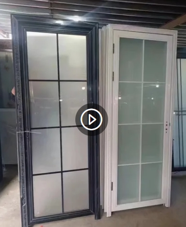 Sound Proof Office Entrance Glass Dutch Door Aluminium Metal Glass Double Entry Doors From China