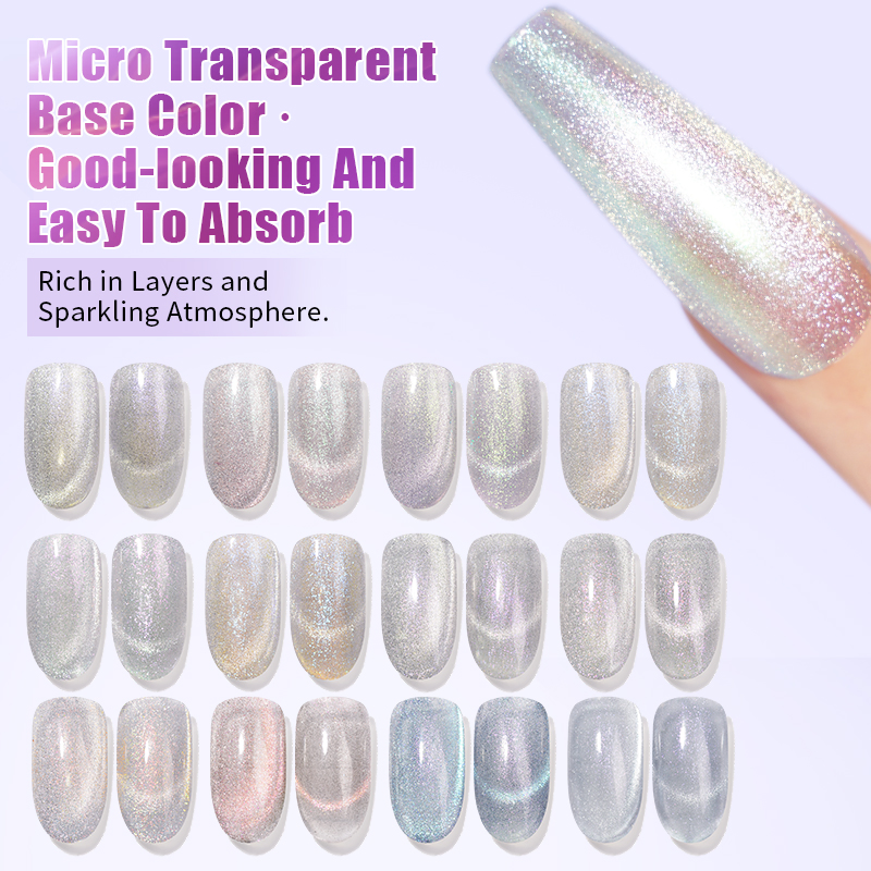 R S Nail Custom Logo 12 Colors Vegan Aurora Cat Eye Gel Polish Wholesale UV Nail Gel Polish