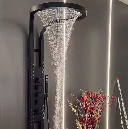 Black Net Red Top Spray Strong Pressurized Bathroom Multi Functional Shower Set