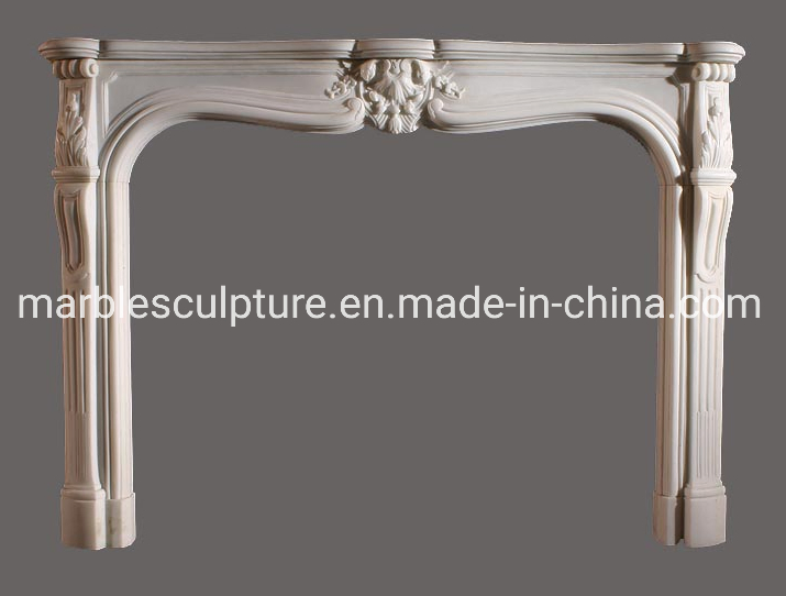 Hand Craft Classical Europe Style Natural Stone Mantel Marble Mixed Color Fireplace (SYMF-192)