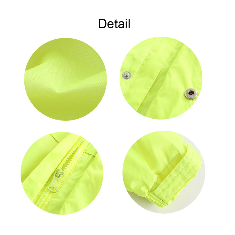 R015 Waterproof Chemical Resistant Rubberized Hooded Working Raincoat Two Pieces High Visibility Reflective Tape Polyester PVC Rainsuit Roadside Safety Jackets