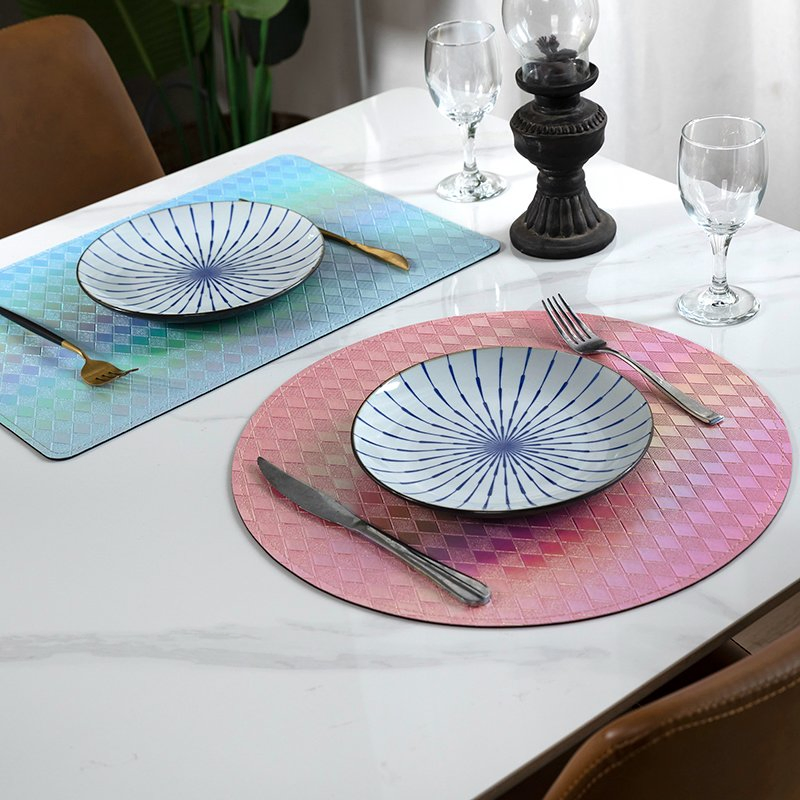 PVC Leather Hotel & Home Table Mats Waterproof & Oilproof Heat Insulation Placemats