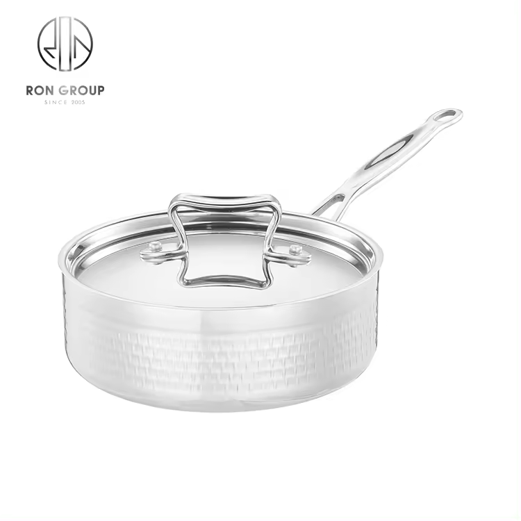Wholesale Cookware: Elegant Hammered Satin Finish Saute Pan