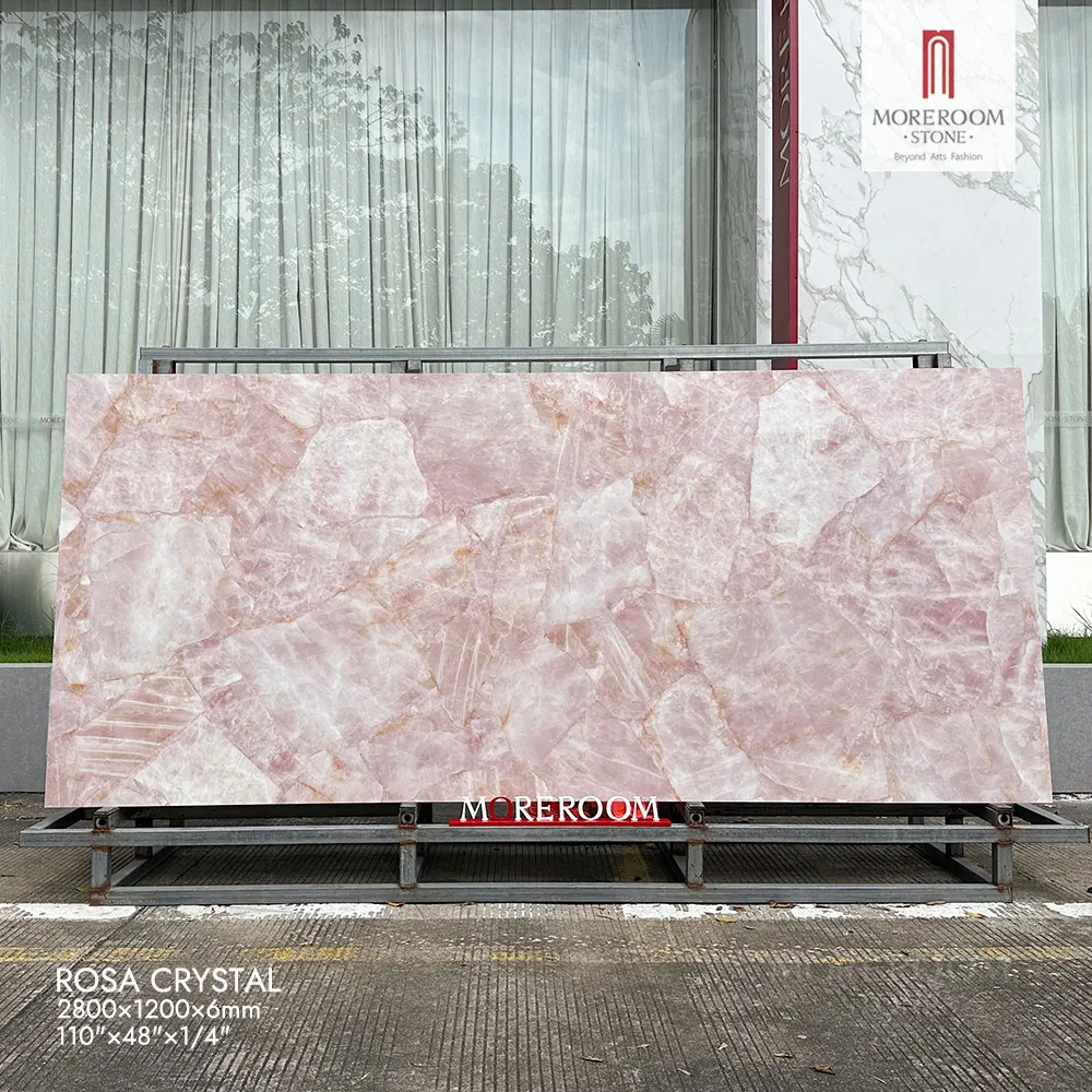 1200X2800mm Exotic Pink Artificial Onyx Marble Slabs Lady Onyx Stone for Bathroom Vanity Tops and Walls