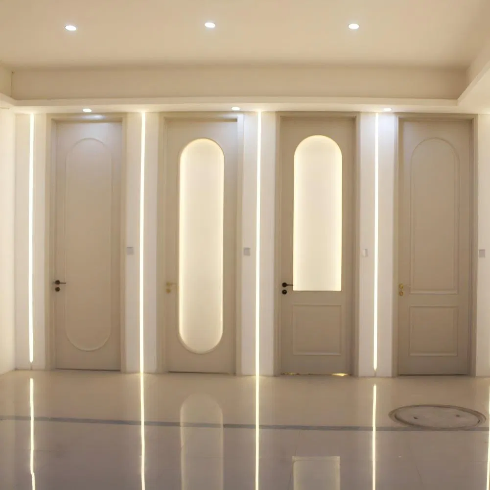 Modern Style Room Veneer Wood Door Rubber Wood Bedroom Door Internal Wood Doorlow-Key and Fashionable with Sound Insulation Finished Surface