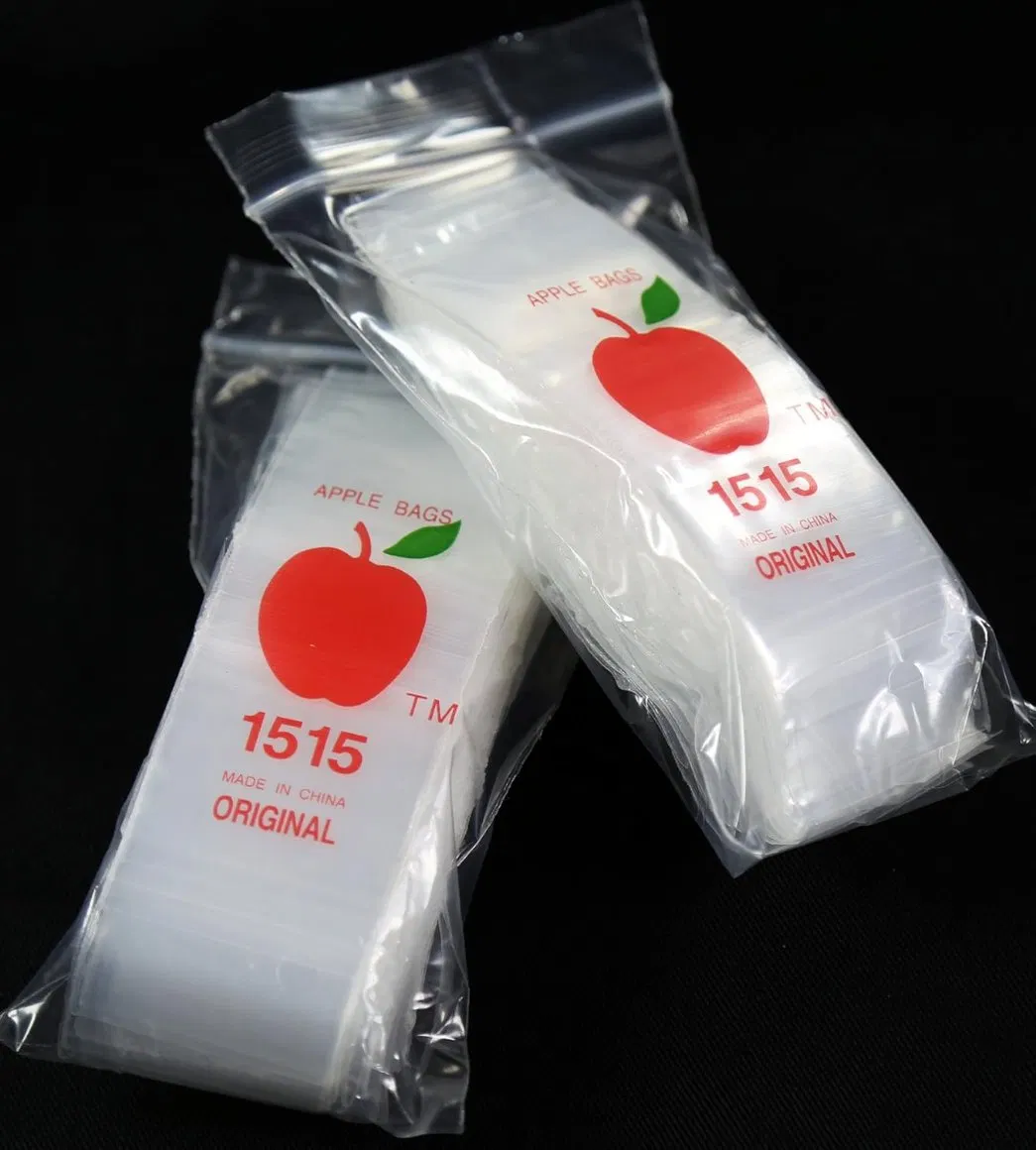 Factory Price 1515 Apple Mini Ziplock Baggies 1.5" X 1.5" 1000 Bags (Clear)